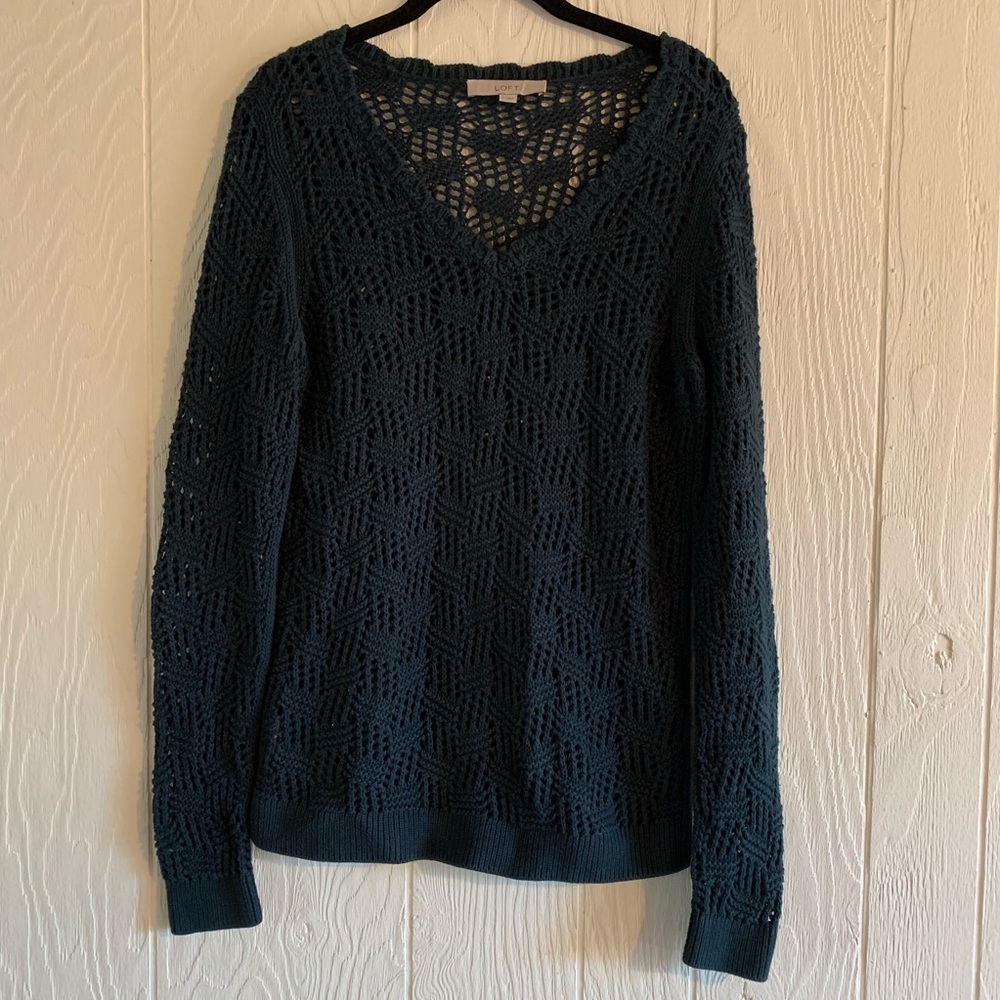 LOFT Dusty Green Knit Sweater